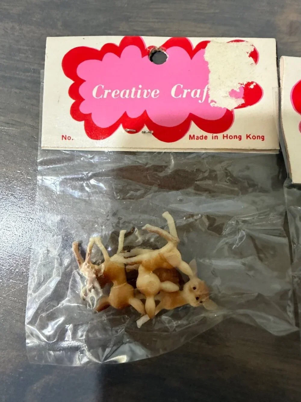 Vintage Creative Crafts Miniature Plastic Deer Fawn Figures Christmas Craft 2 pa